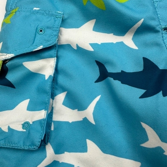 Hatley Swim Shorts Blue Shark Patterned Swimsuit Size 2 - Picture 5 of 6